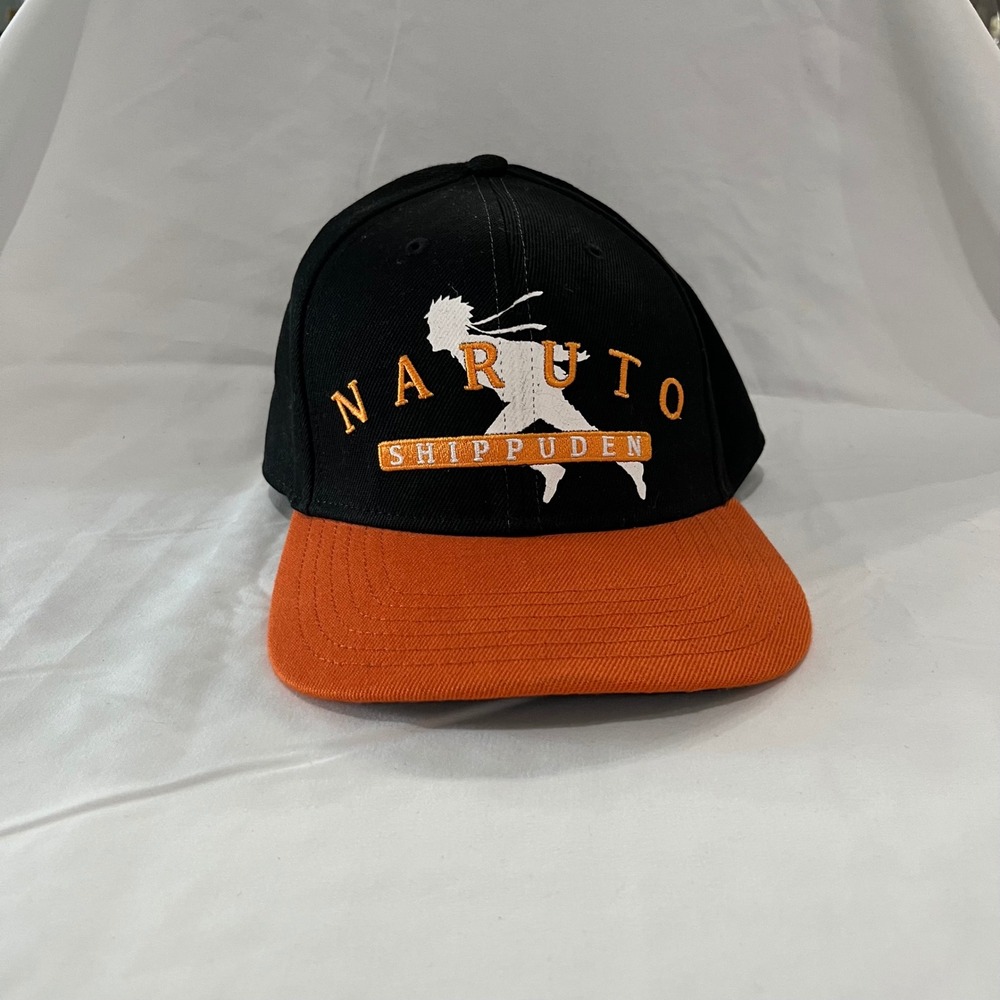 Naruto Shippuden Black Orange Anime Graphic‎ Snapback Hat One Size Fits Most